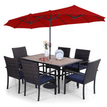 Agio Patio Furniture Park Falls 7 Piece Dining Fire Table Set Sets